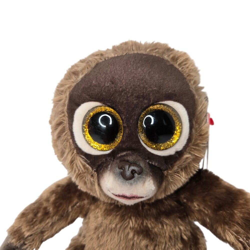 Ty Chessie Monkey 8" Beanie Boo Brown‎ Stuffed Plush Gold Glitter Eyes NWT 2022 - Picture 2 of 7